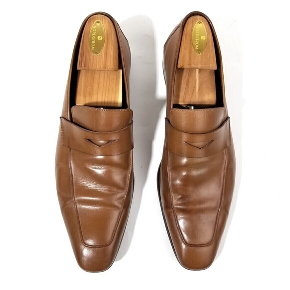MEZLAN Ginza Calfskin Leather Classic Penny Loafer Dress Shoes Brown Old Money